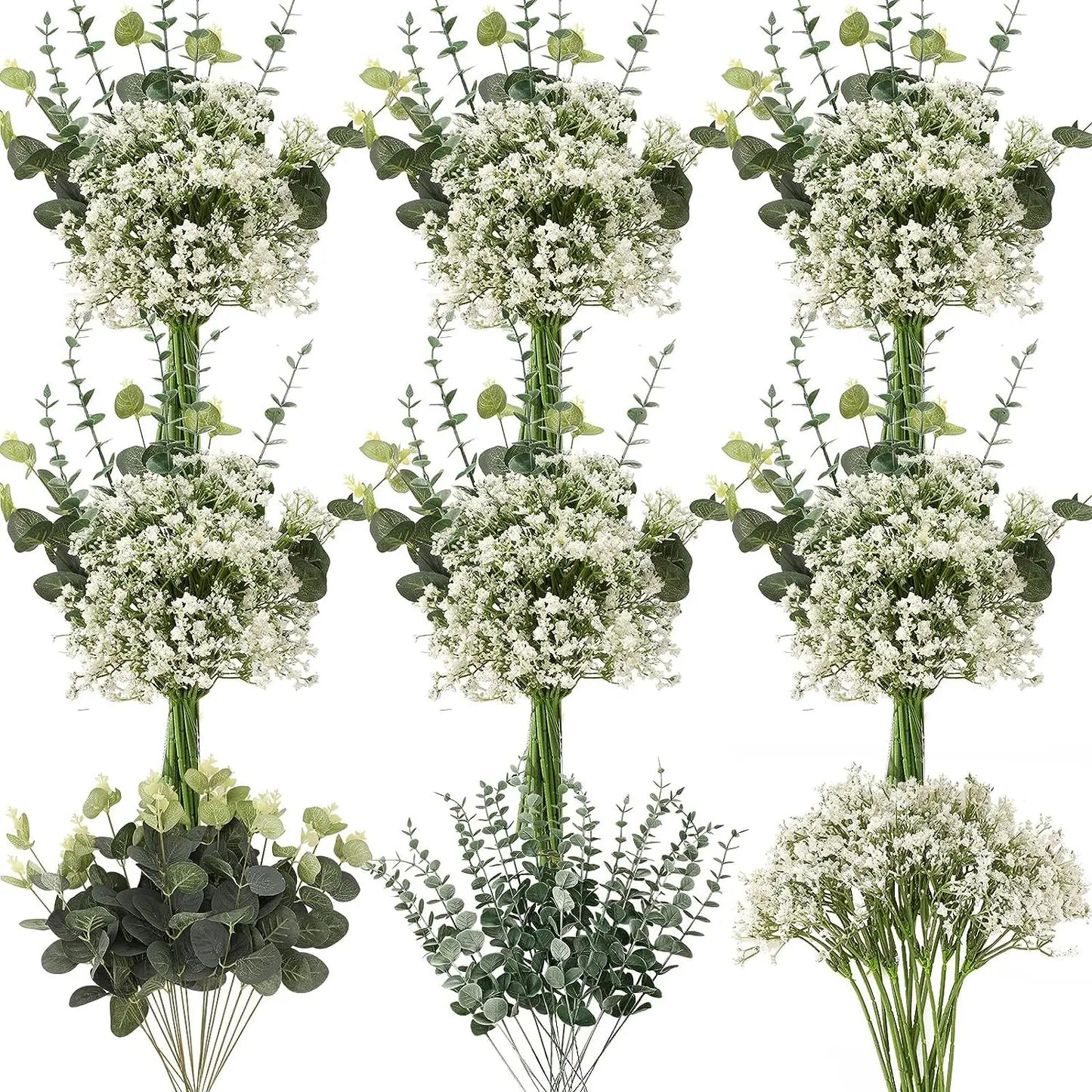 LYSSR| 30PCS Mixed Artificial Eucalyptus Flowers