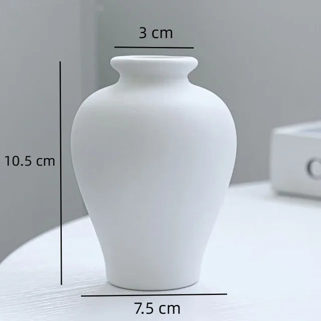 BABBO| Minimalist Small White Vase