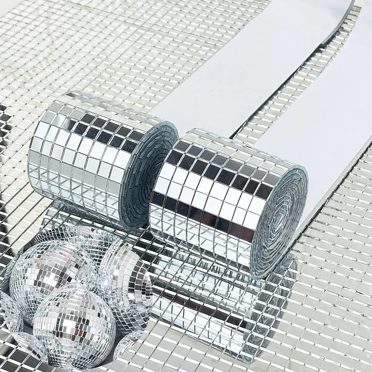 MÉIDE| Autocollant de carreaux de mosaïque de miroir carré en verre véritable auto-adhésif