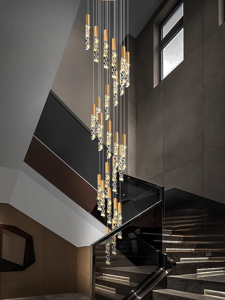 MKLB| Lustre d'escalier en cristal