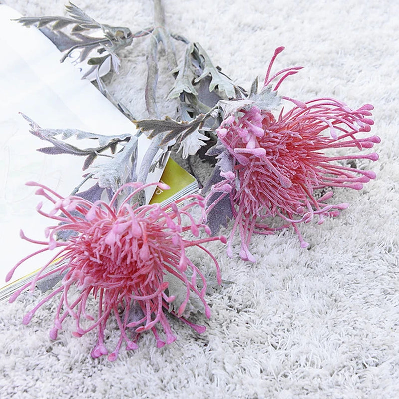 LOIUI| Artificial 2 Fork Pincushion Flowers