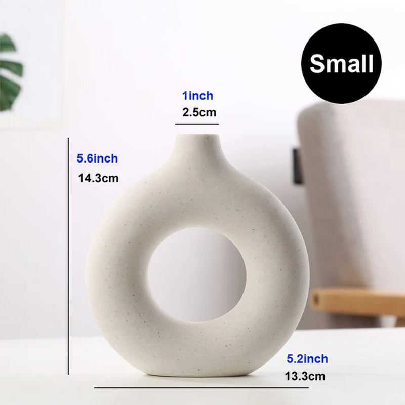 VYCC| Nordic Circular Hollow Ceramic Vase