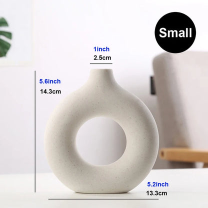 VYCC| Nordic Circular Hollow Ceramic Vase