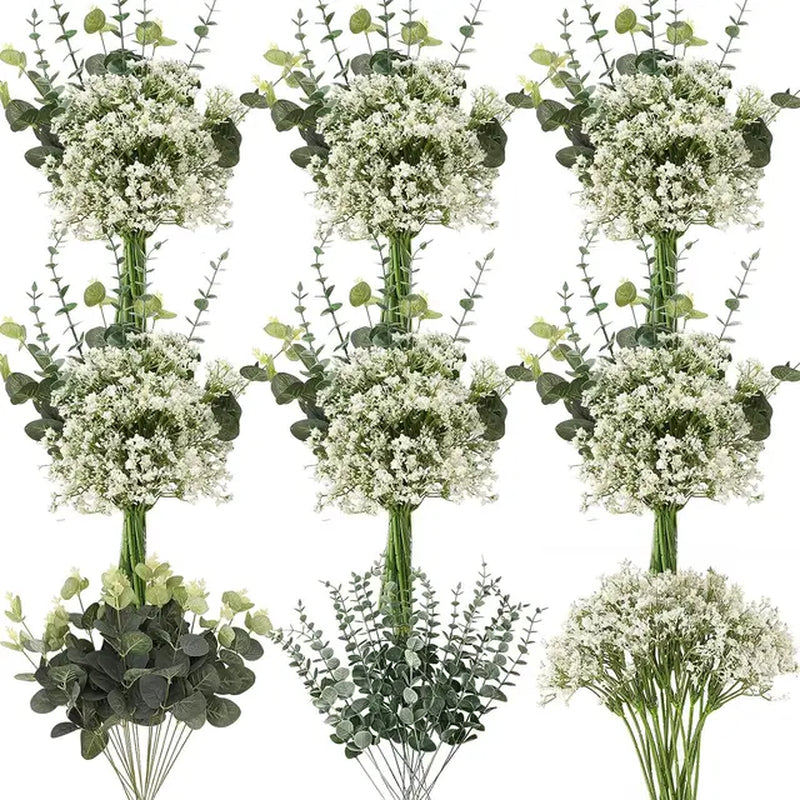 LYSSR| 30PCS Mixed Artificial Eucalyptus Flowers
