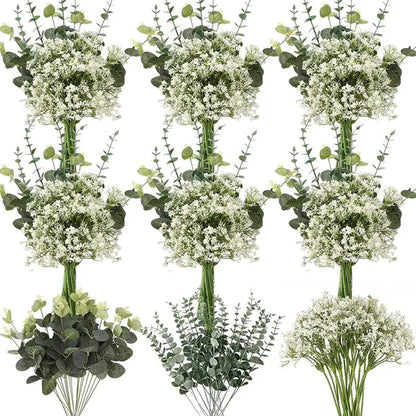 LYSSR| 30PCS Mixed Artificial Eucalyptus Flowers