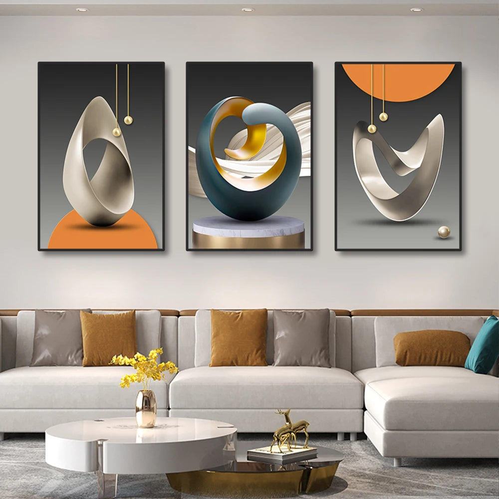LOIDTYL| 3Pcs Abstract Wall Poster