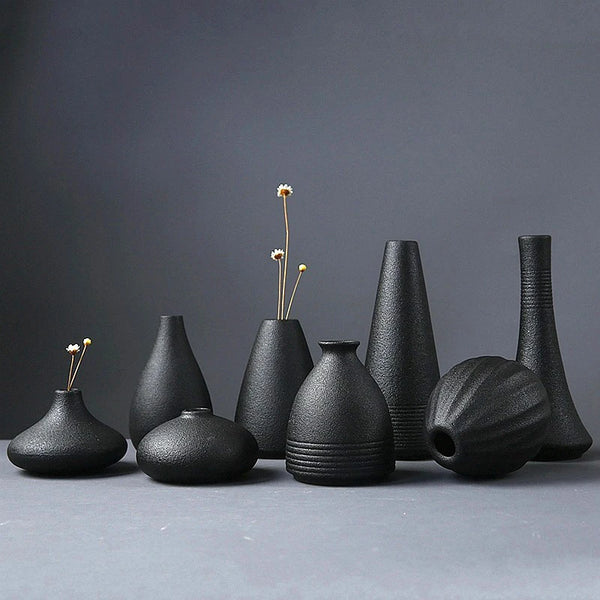 BABBO| Black Ceramic Small Vase 