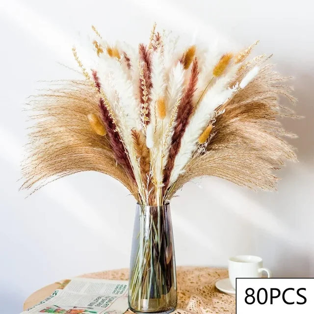 PRYOSP| 120Pcs Fluffy Pampas Grass
