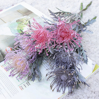 LOIUI| Artificial 2 Fork Pincushion Flowers