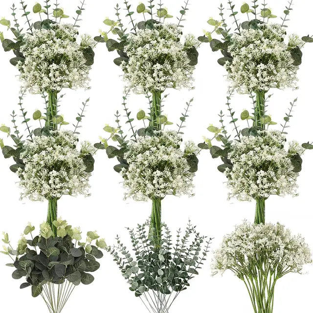 LYSSR| 30PCS Mixed Artificial Eucalyptus Flowers