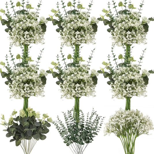 LYSSR| 30PCS Mixed Artificial Eucalyptus Flowers