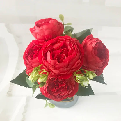 VYENNA| 30Cm  Artificial Peony Flower Bouquet
