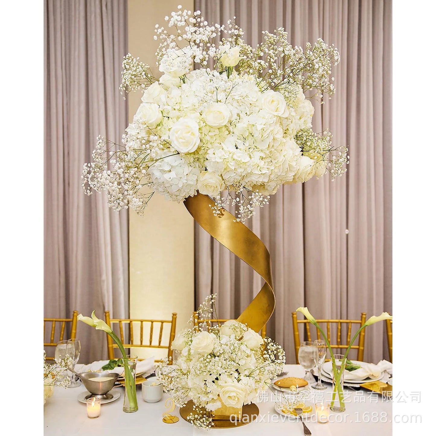 HELSEN | Gold Metal Centerpiece 5PCS