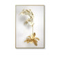 KEWTG| Scandinavian Classic Fashion Wall Art Gold White Botanical Leaves 3D HD Canvas Poster Prints Home Bedroom Living Room Decoration