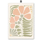 METYC| Coral Abstract  Shapes Art Canvas Painting 