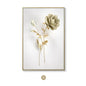 KEWTG| Scandinavian Classic Fashion Wall Art Gold White Botanical Leaves 3D HD Canvas Poster Prints Home Bedroom Living Room Decoration