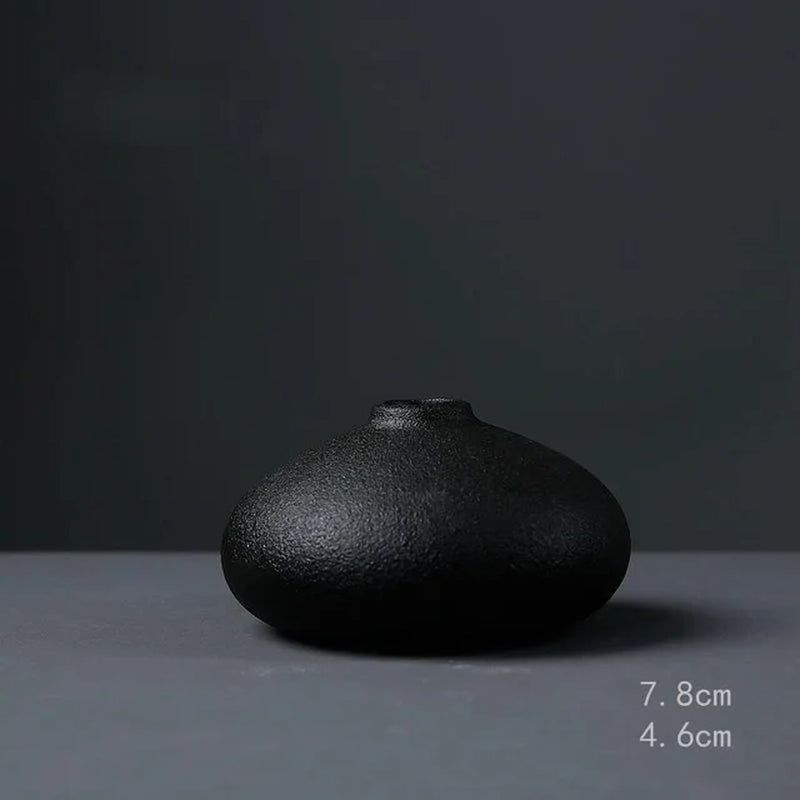 BABBO| Black Ceramic Small Vase 