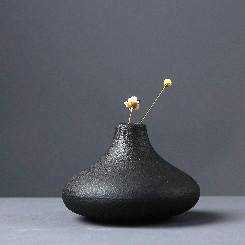 BABBO| Black Ceramic Small Vase 
