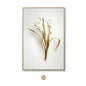 KEWTG| Scandinavian Classic Fashion Wall Art Gold White Botanical Leaves 3D HD Canvas Poster Prints Home Bedroom Living Room Decoration
