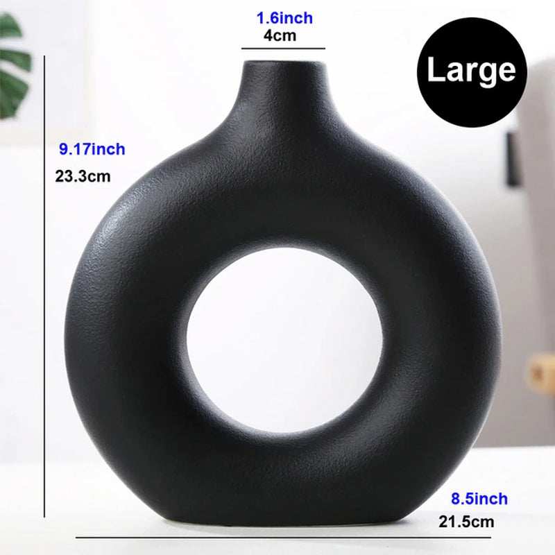 VYCC| Nordic Circular Hollow Ceramic Vase