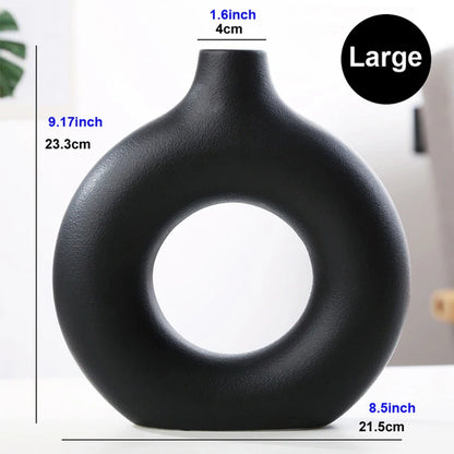 VYCC| Nordic Circular Hollow Ceramic Vase