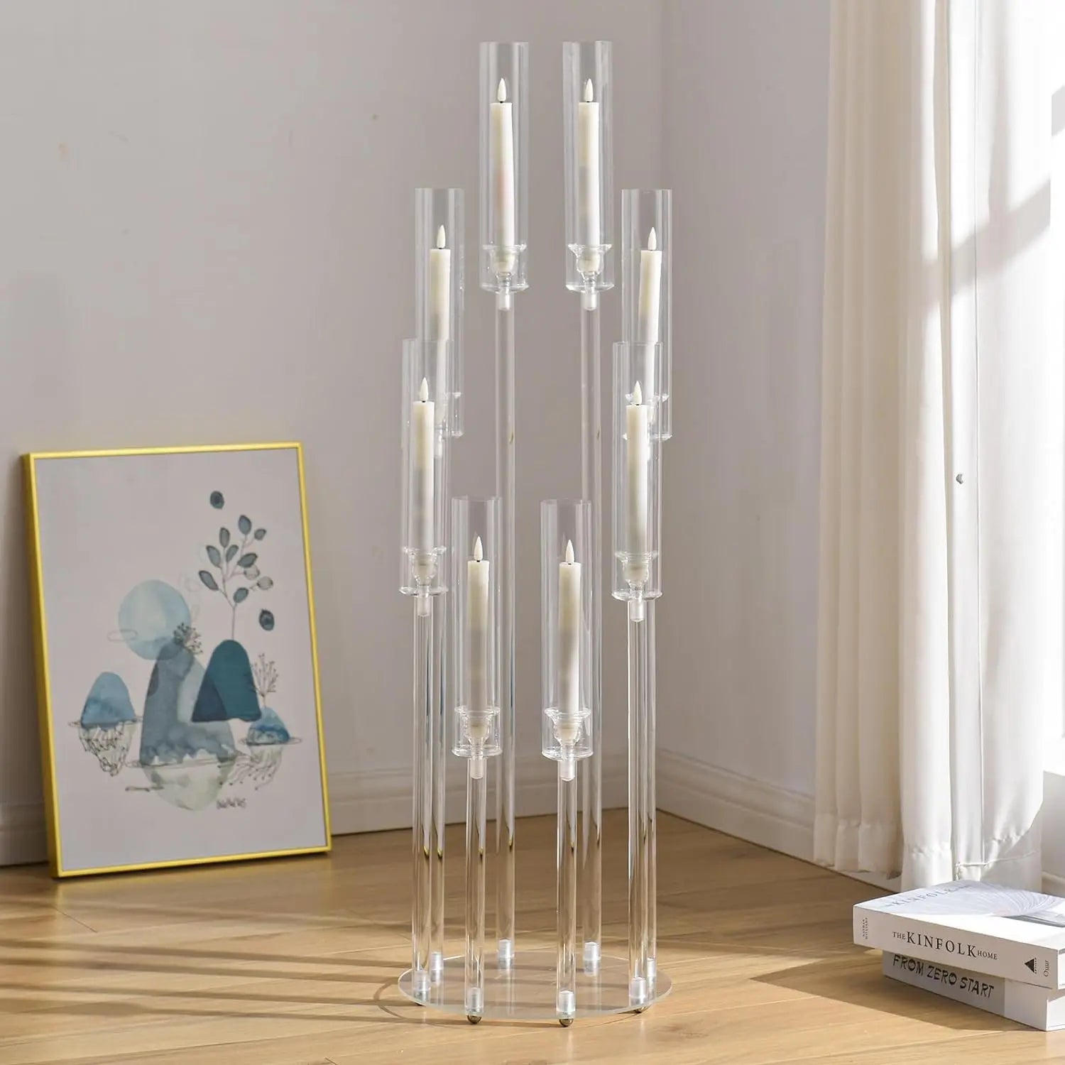 TINGRAIL| 8 Arms Clear Candlesticks Holder