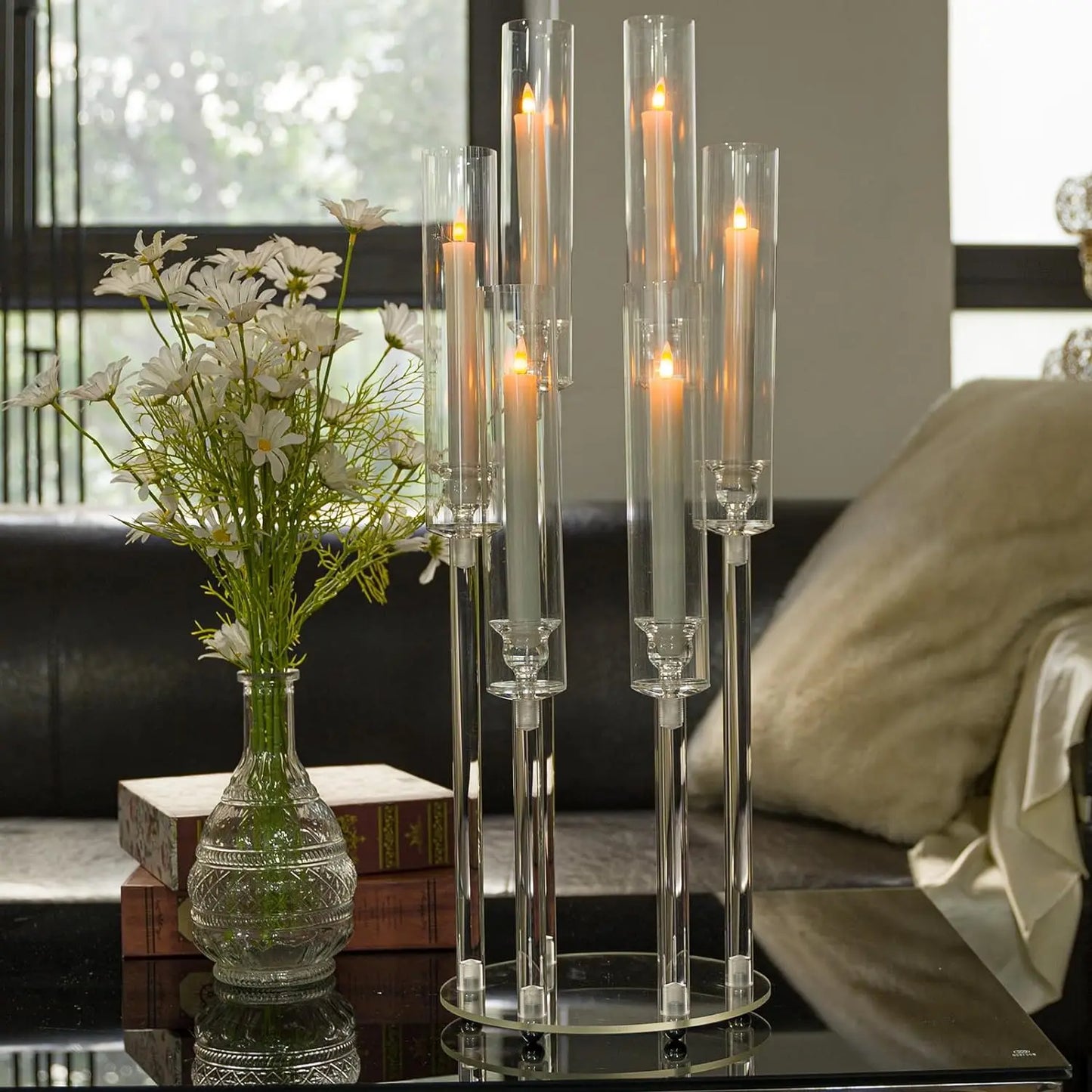 TINGRAIL| 8 Arms Clear Candlesticks Holder