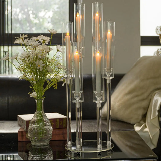 TINGRAIL| 8 Arms Clear Candlesticks Holder