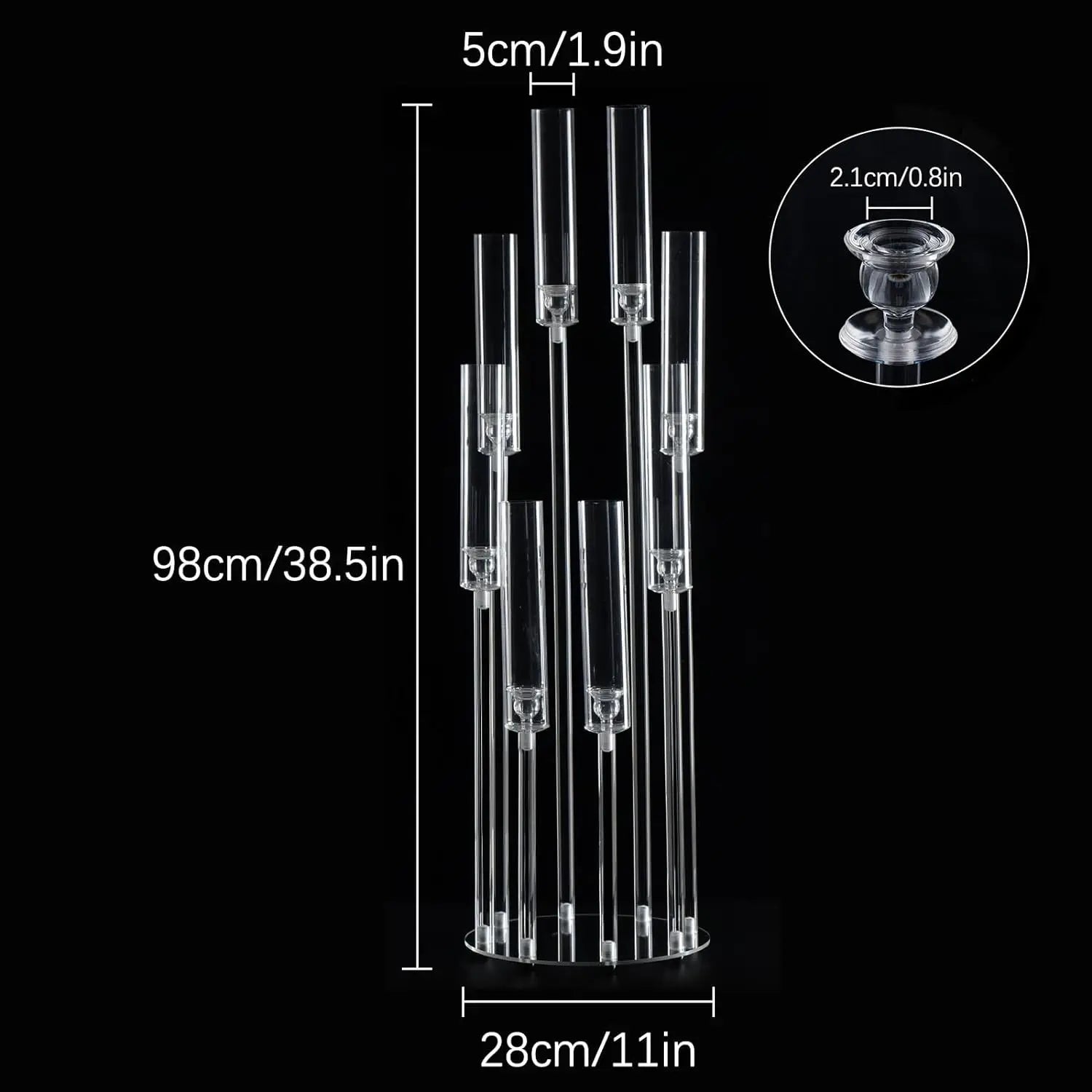 TINGRAIL| 8 Arms Clear Candlesticks Holder