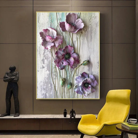 SXAQPL| Scandinavian Abstract Floral Wall Painting
