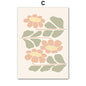 METYC| Coral Abstract  Shapes Art Canvas Painting 