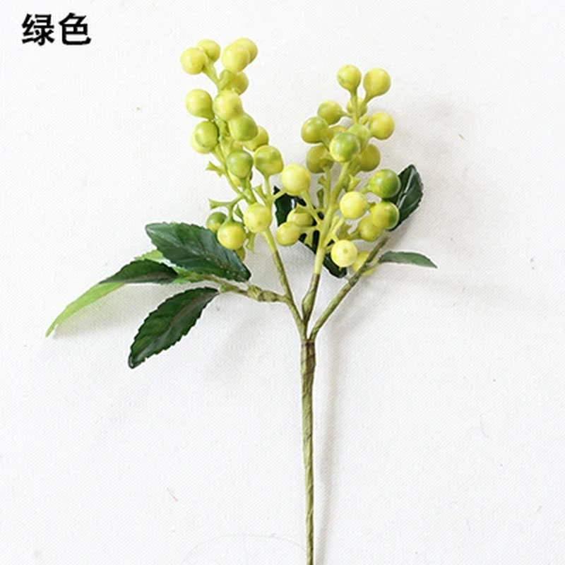 Cherry Red Plum Blossom Silk Artificial Flowers Plastic Branch for Wedding Home Decor Interior Decoration Foam Berry Fake Flower