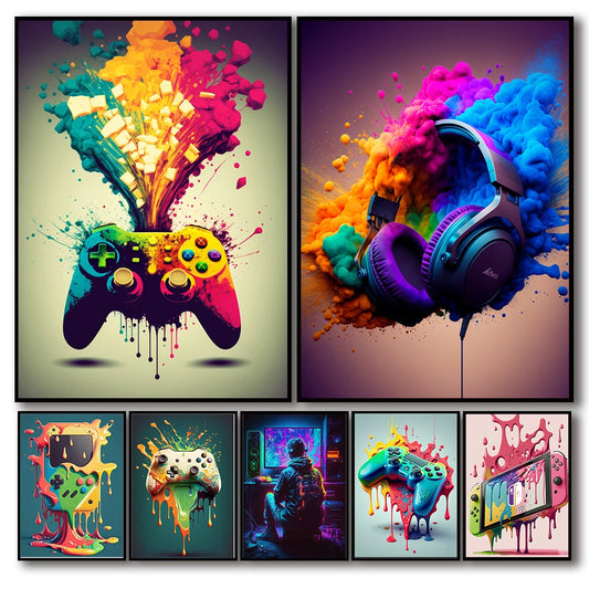 KORYGAM|Colorful Video Game Wall Art