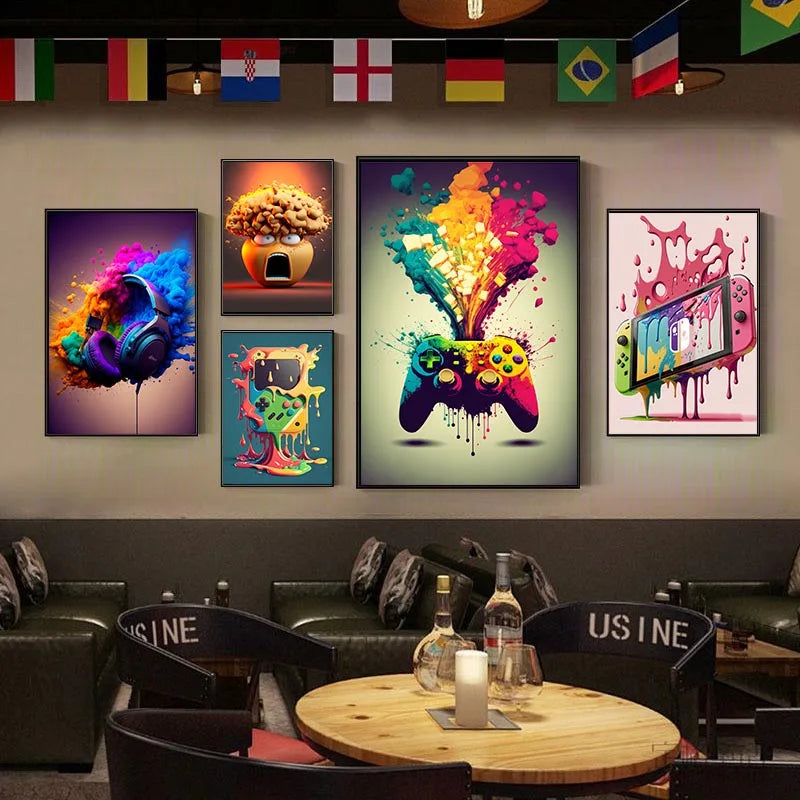 KORYGAM|Colorful Video Game Wall Art