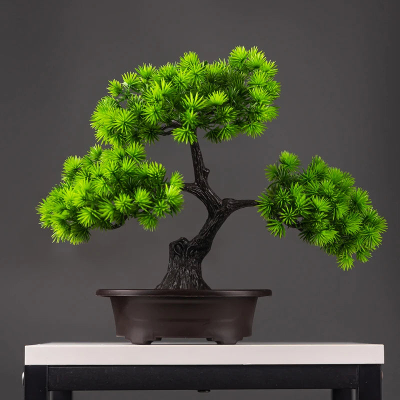 MANCURI| 27cm Artificial Pine Plants Bonsai Tree