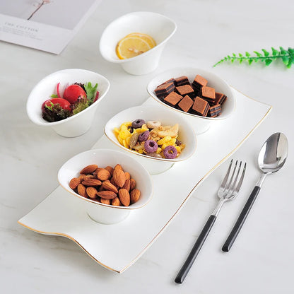 MANU Modern White Ceramic Snack Platter