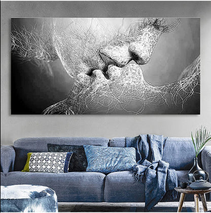 VOJIO| Black&White Love Kiss Canvas Painting