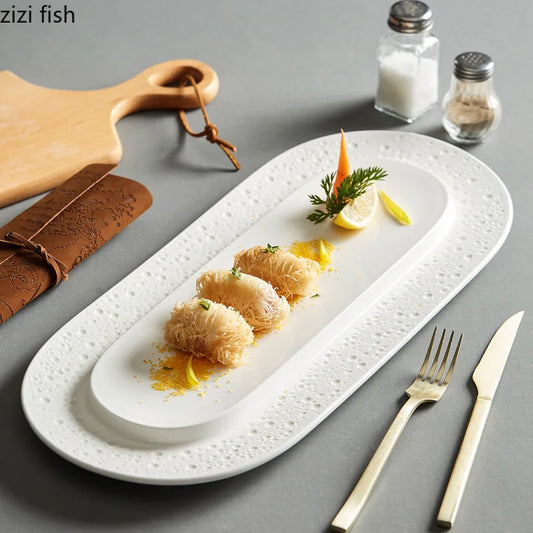 KANCUN| Rectangular CeramicDining Plate