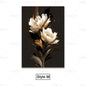 GOLDENN|Golden Black Plant Leaves Canvas Painting 