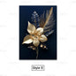 GOLDENN|Golden Black Plant Leaves Canvas Painting 