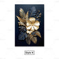 GOLDENN|Golden Black Plant Leaves Canvas Painting 