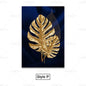 GOLDENN|Golden Black Plant Leaves Canvas Painting 