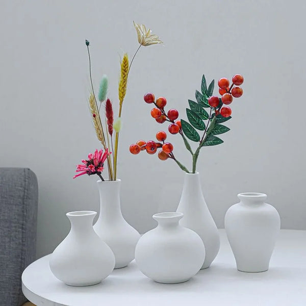BABBO| Minimalist Small White Vase