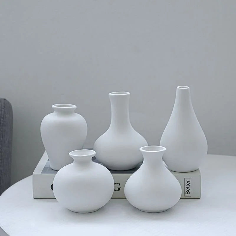 BABBO| Minimalist Small White Vase