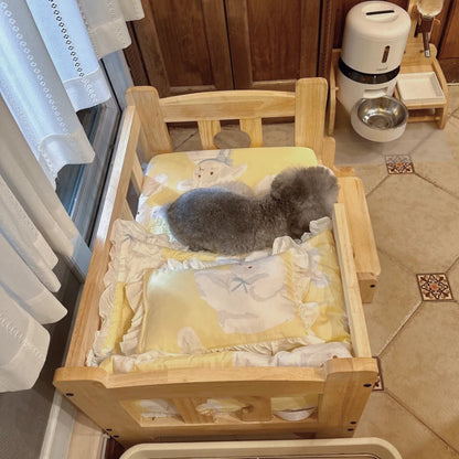 Elevated Solid Wood Pet Bed