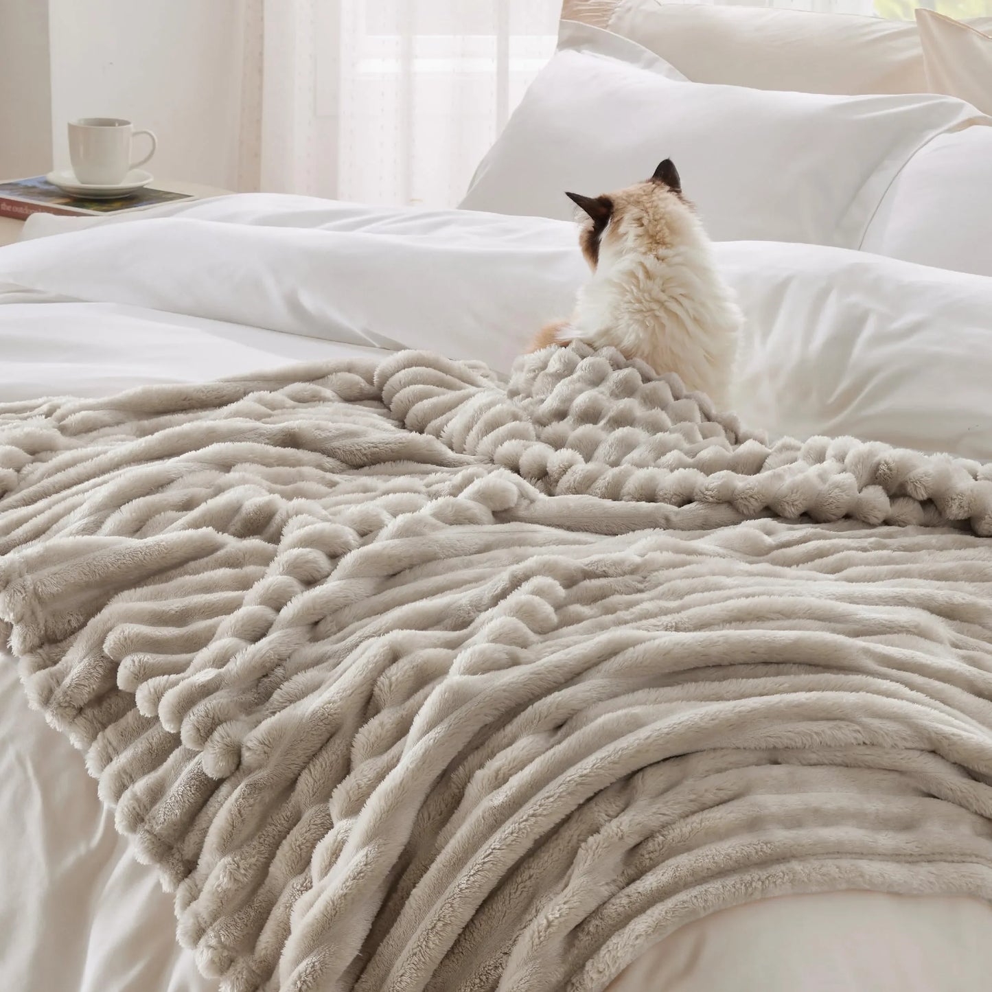 LINYA| Rabbit Plush Autumn Warm Throw Blanket