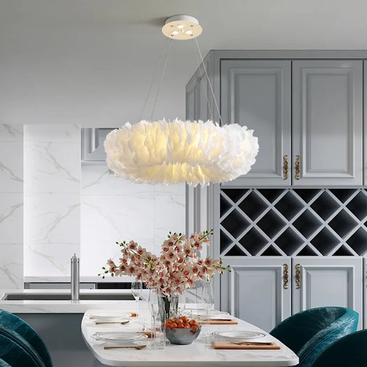 LUMYNOUS| Feathered Chandelier