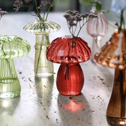 REIC| Transparent Mushroom Shaped Glass Vase