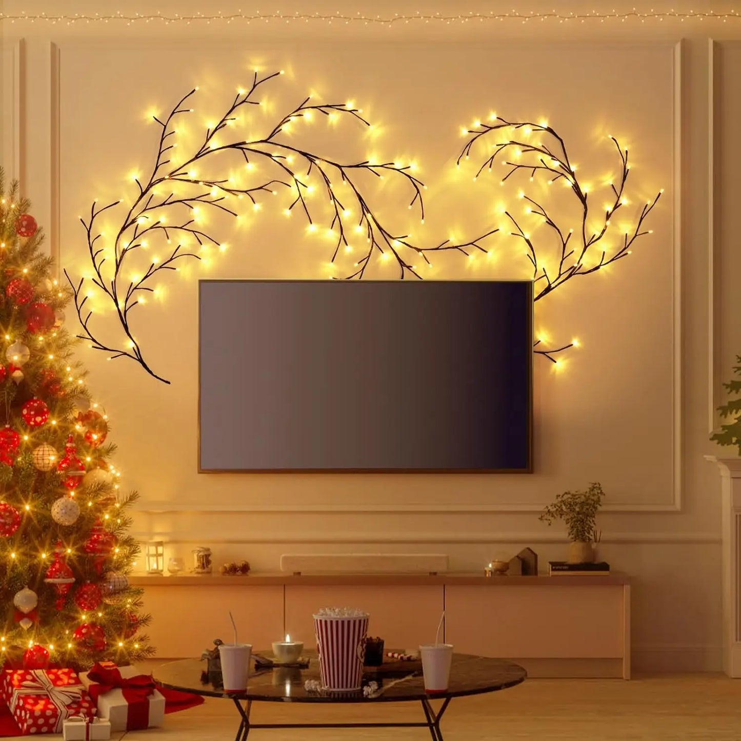 PUUKI| 96LEDS Bendable Willow Vine Lights