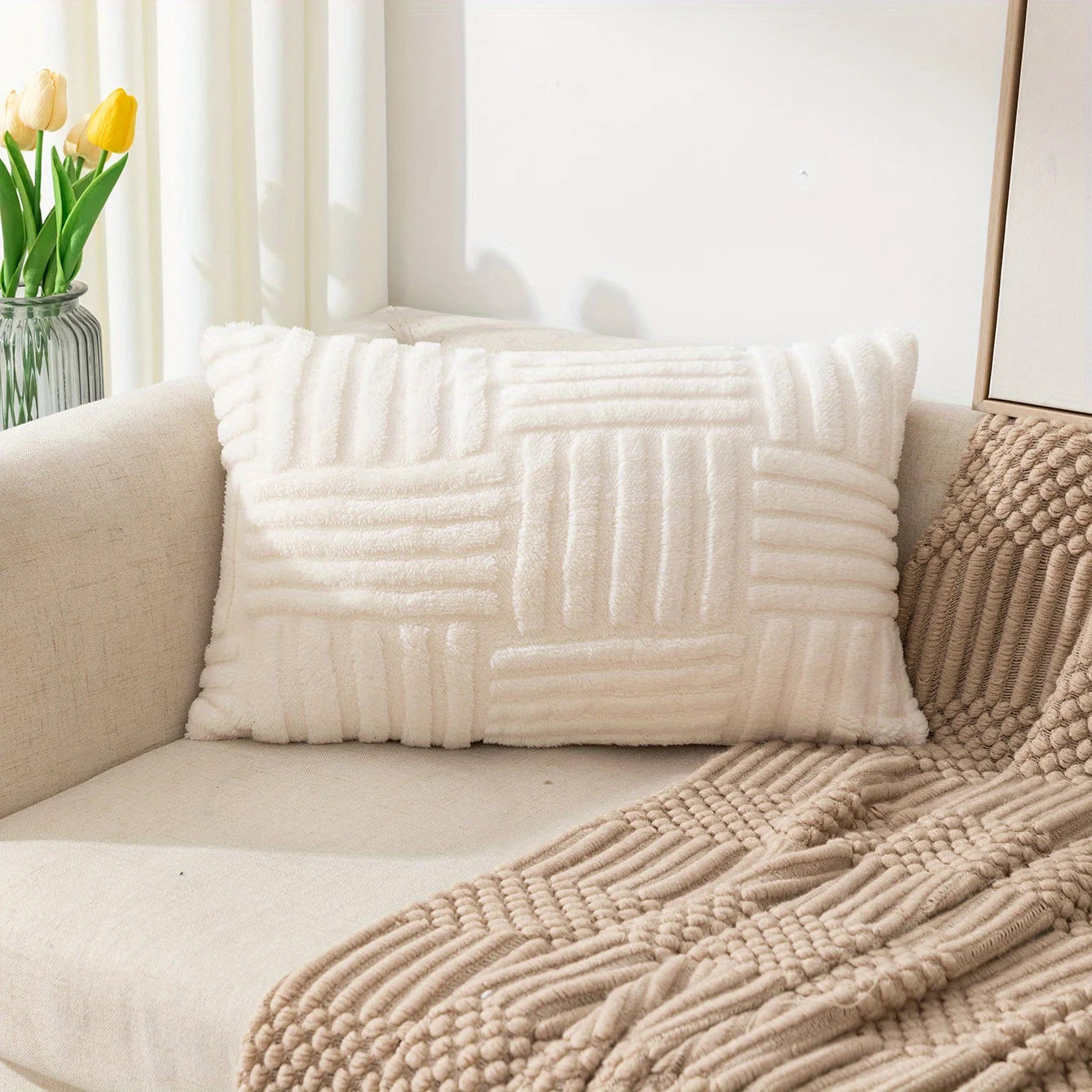 JANVYER| Bohemian Snowflake Velvet Throw Pillow Cover